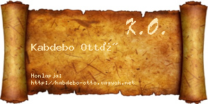 Kabdebo Ottó névjegykártya